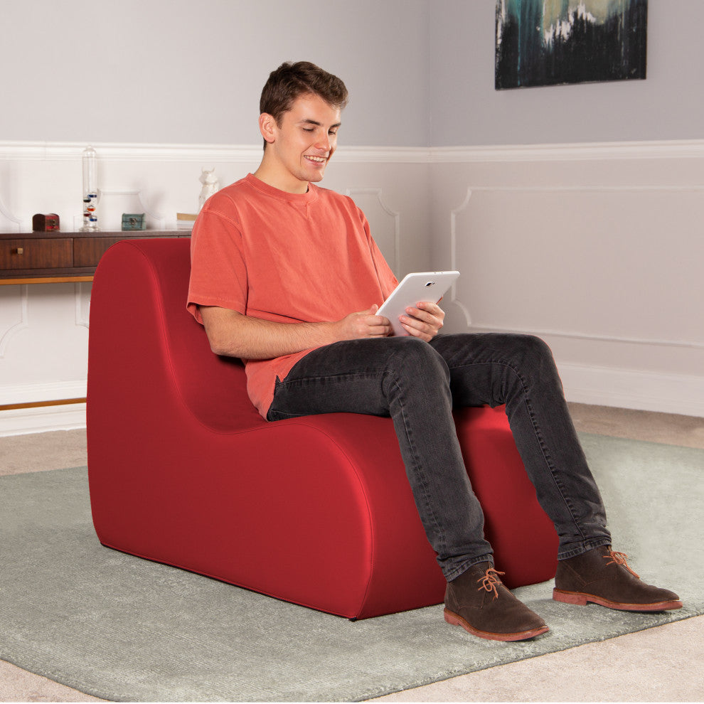 Midtown Large Foam Chair, Commercial Soft Seating, Premium Vinyl, Red