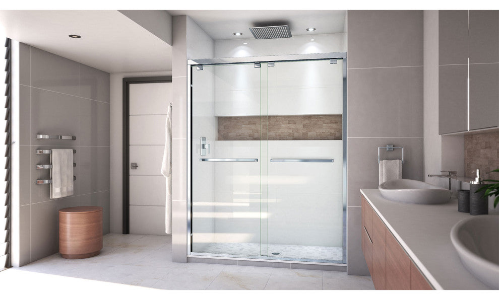 Encore 56-60"x76" Bypass Sliding Shower Door, Chrome