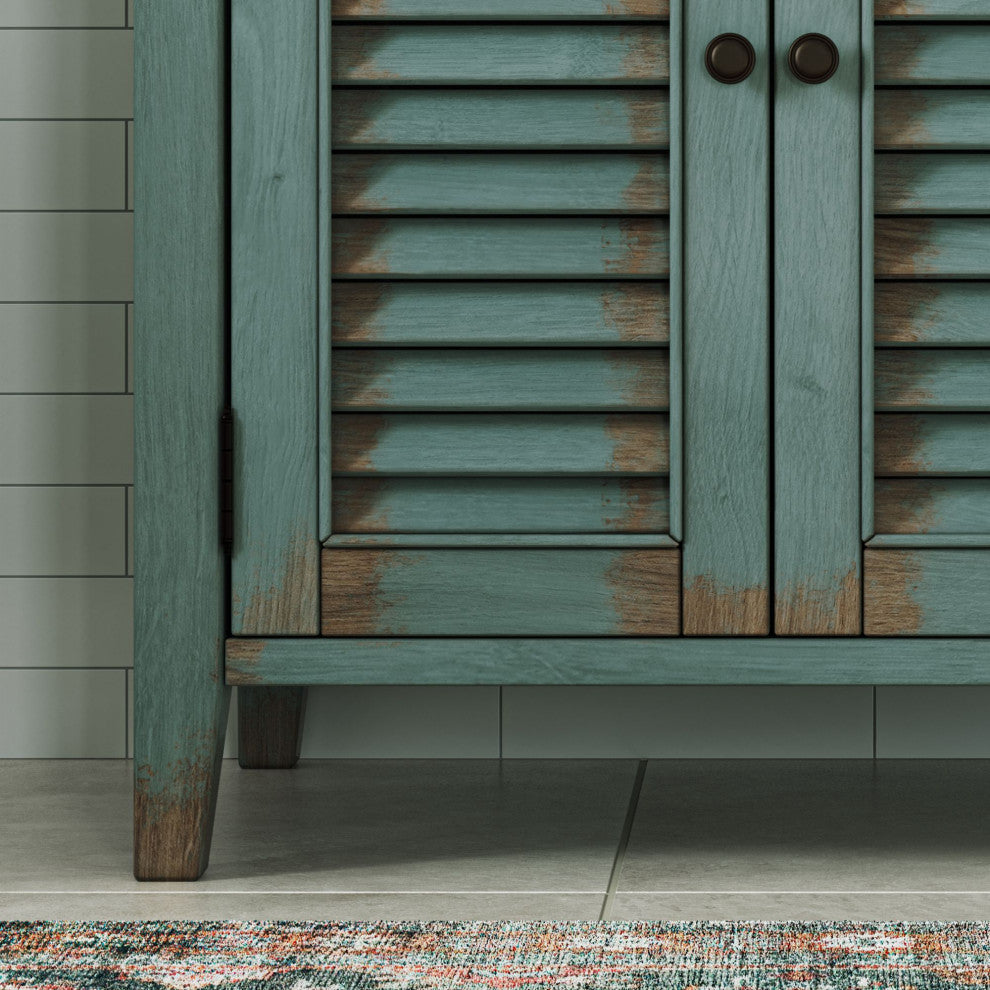 The Calusa Bathroom Vanity, Turquoise, 42", Single Sink, Freestanding
