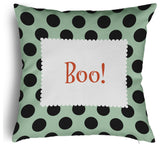 Halloween Boo Dots Accent Pillow With Removable Insert, Mint Green, 20"x20"