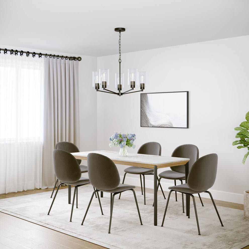 Beverlly 5 Light 26" Matte Black Chandelier