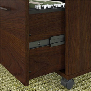 Bush Furniture Key West 60W L Shaped Desk with Mobile File Cabinet & Bookcase