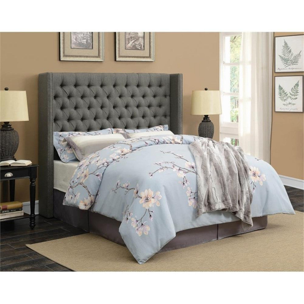 Coaster Bancroft Upholstered Fabric Eastern King Headboard in Gray