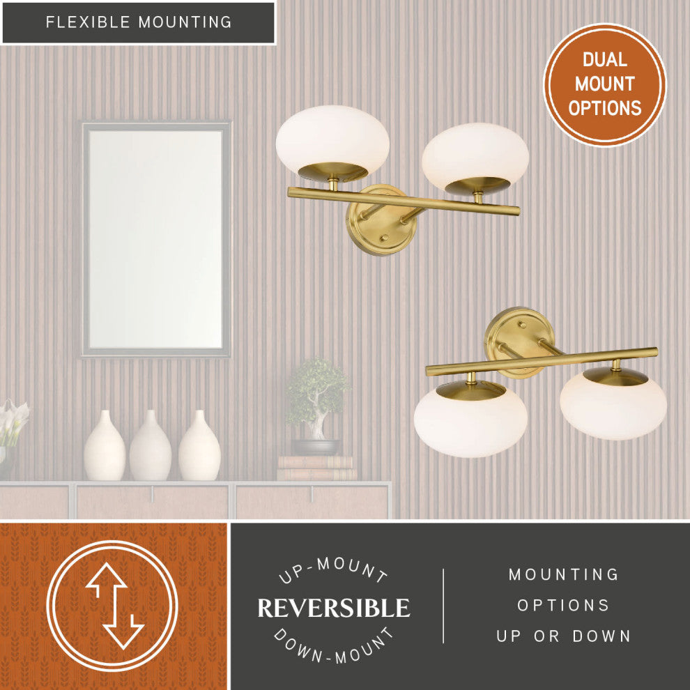 Sloane 2 Light Vanity Satin Brass