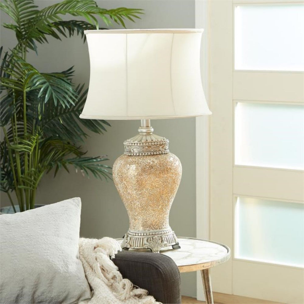 Urban Designs Handcrafted Gatsby Cracked Glass Mosaic Table Lamp
