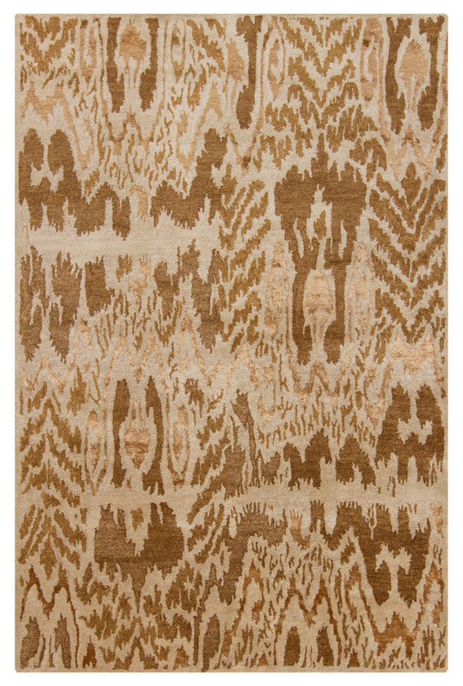Rupec Contemporary Area Rug, Beige and Brown, 9'x13'