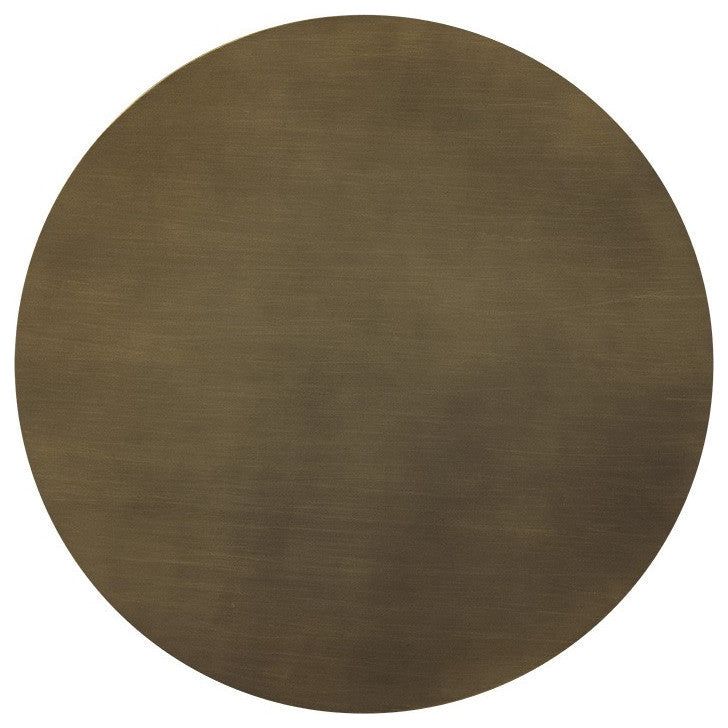 Diaz Coffee Table, Marble Look, Antique Brass