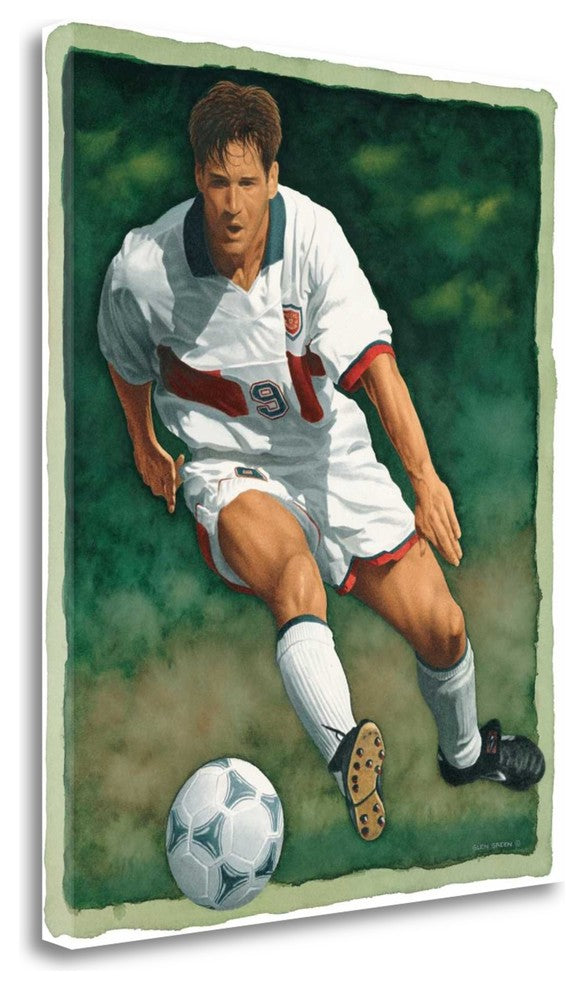 "The Art Of Football - The Shot" By Glen Green, Giclee on Gallery Wrap Canvas