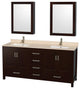 Wyndham WCS141472DESIVUNSMED Espresso 72 Inch Double Bathroom Vanity