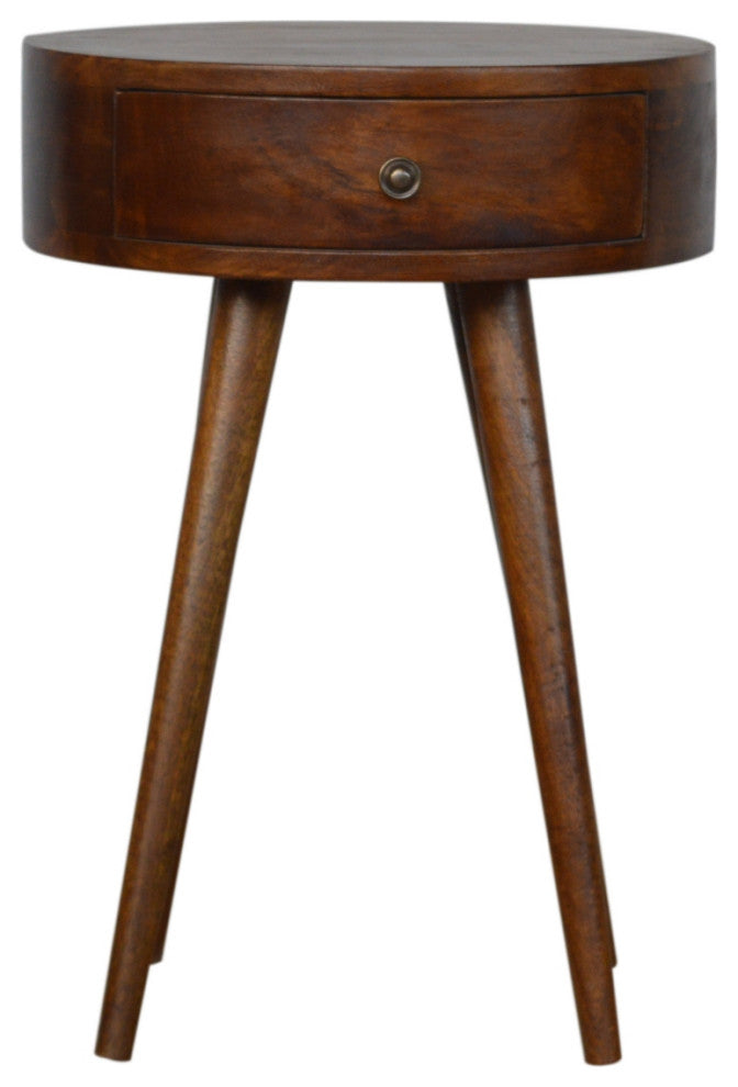 Nordic Chestnut Circular Nightstand