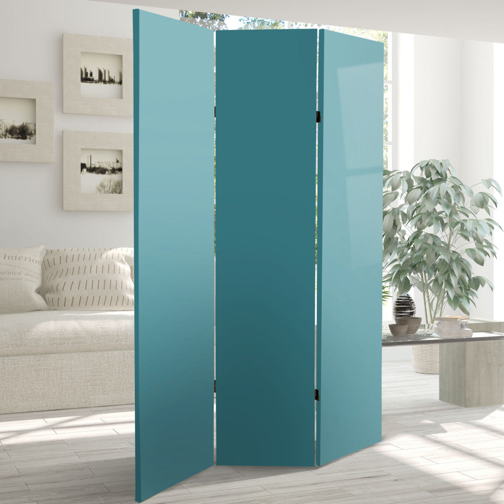 6' Tall Double Sided Teal Canvas Room Divider