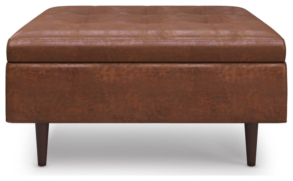 Shay Mid Century Large Square Coffee Table Storage Ottoman