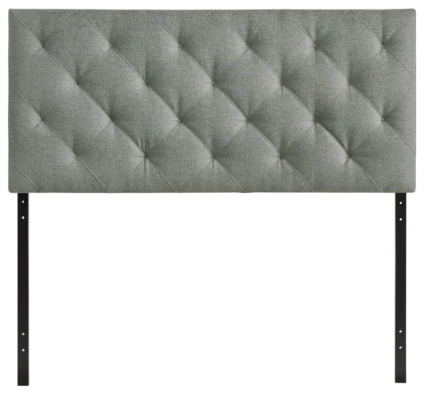 Theodore King Upholstered Fabric Headboard, Gray