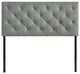 Theodore King Upholstered Fabric Headboard, Gray