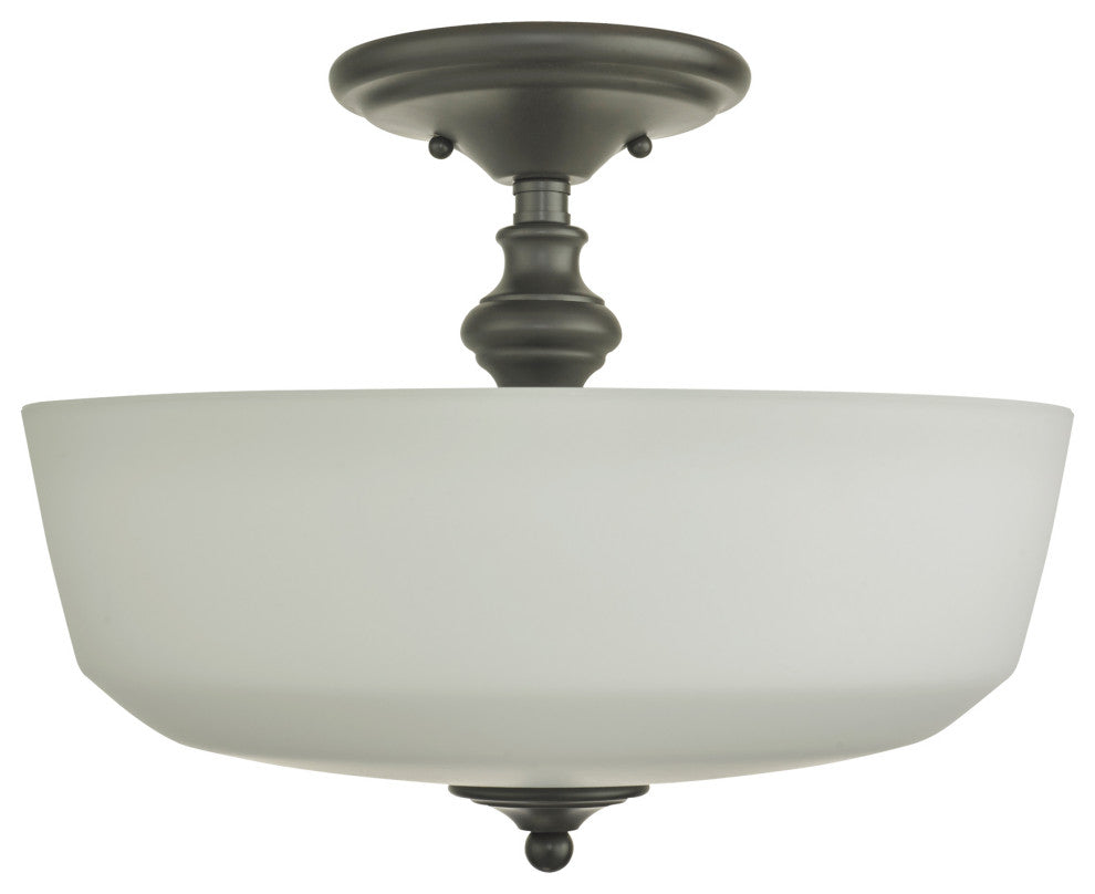 WAREHOUSE OF TIFFANY'S XL2229-2SF Barclay 14 in. 2-Light Indoor Bronze Finish