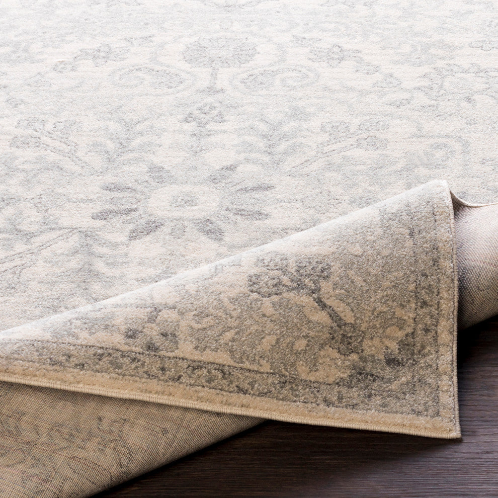 Harput Updated Traditional Light Gray, Charcoal Area Rug, 2'7"x7'3" Runner