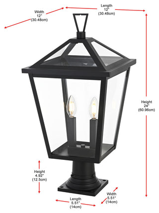 Home Living 12" Outdoor Post Light, Black