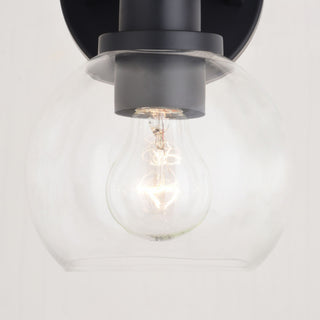 Marshall 3 Light Black Transitional Bathroom Vanity Wall Fixture Clear Glass