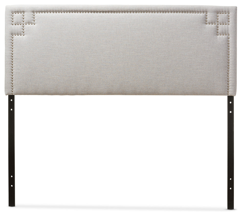 Geneva Modern Grayish Beige Fabric Upholstered Full Size Headboard