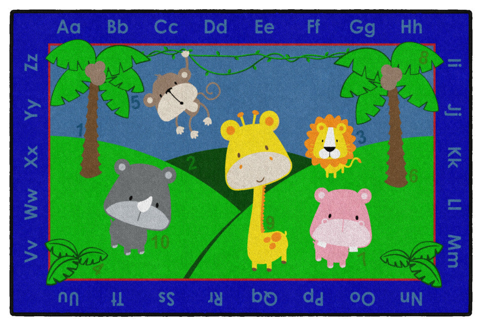 Flagship Carpets CW1320-22FS 4'x6' Cutie Jungle Alphabet Rug