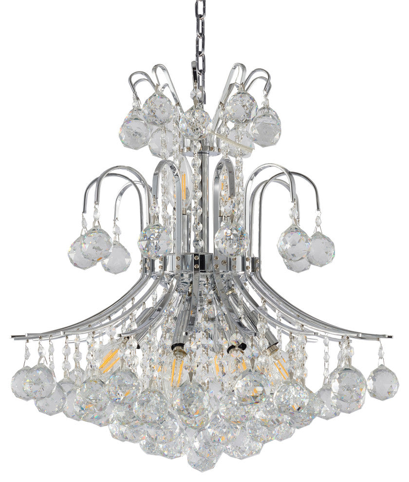 Bethel International BET03C19CH 10-Light Chandelier, Chrome