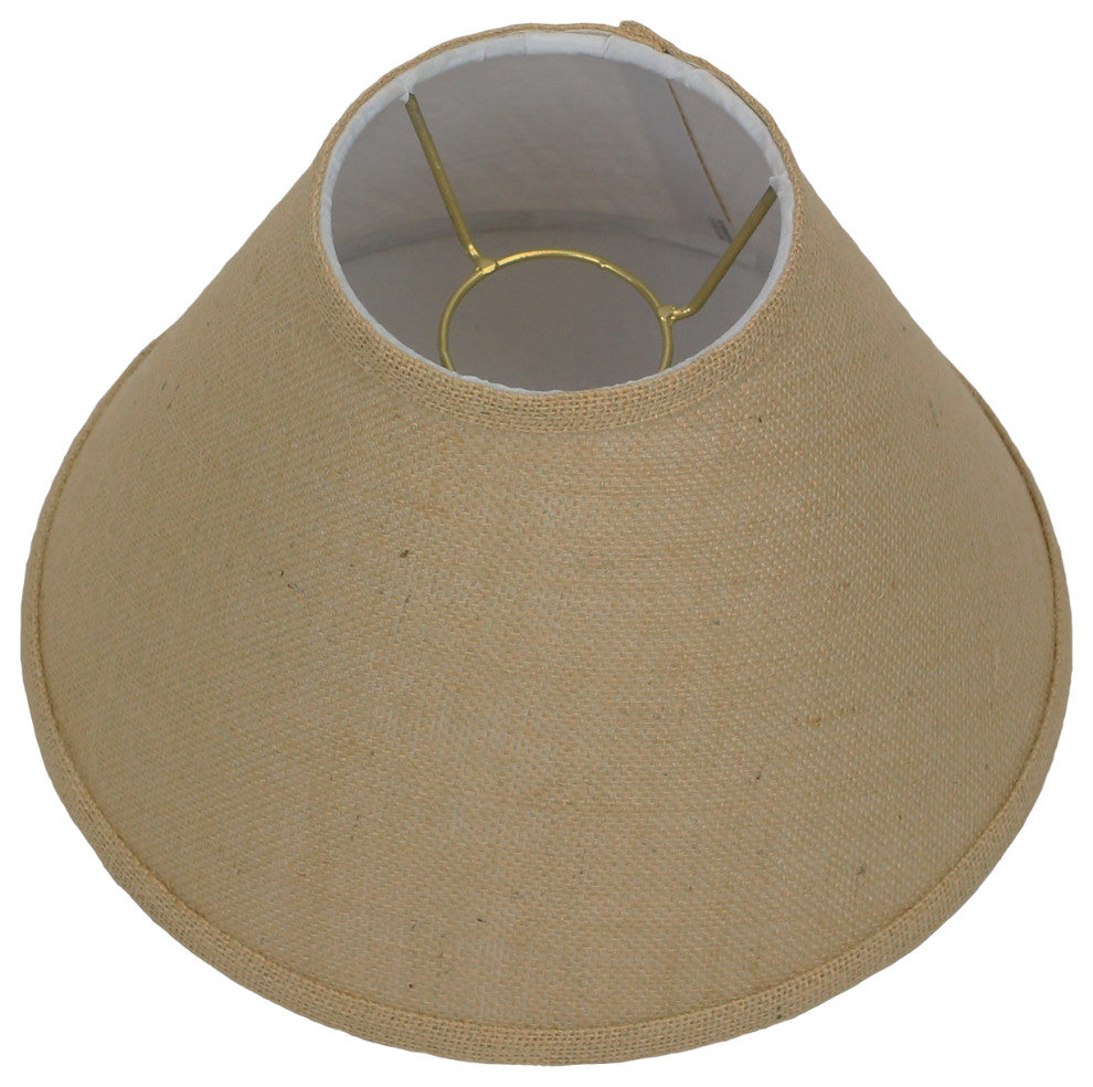Fenchel Shades 5"x12"x8" Brass Chimney Attachment Empire Lamp Shade, Burlap Natu