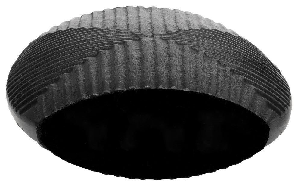 Metal, 10"H Ribbed Vase, Matte Black