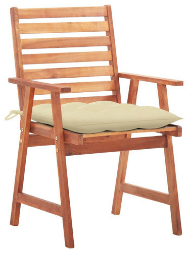 vidaXL Patio Dining Chairs 3 Pcs Outdoor Chair with Cushions Solid Wood Acacia