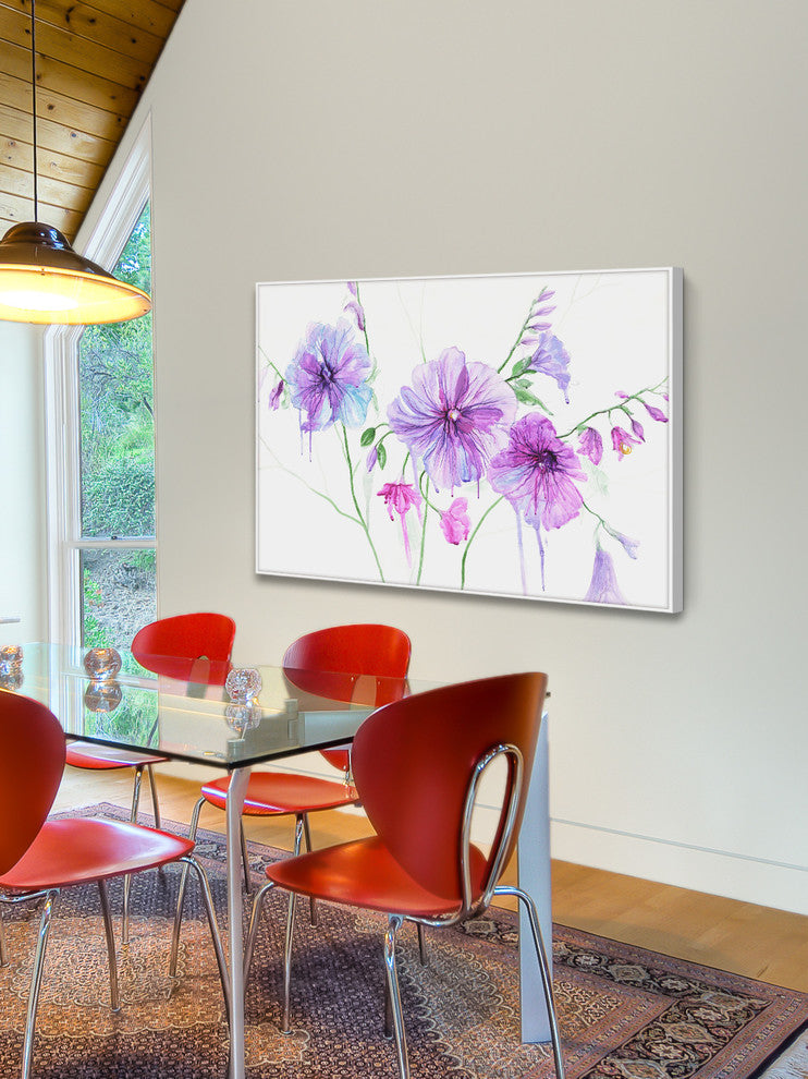 "Luminous Blossoms I" by Julie Joy Floater Framed Print Canvas, 45x30