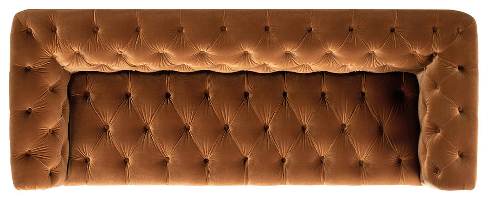 Alto 88" Tufted Chesterfield Sofa, Burnt Orange Performance Velvet