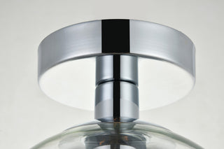 Elegant Lighting LD2204 Baxter 8"W Semi-flush Globe Ceiling - Black / Clear