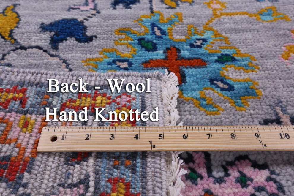 6' Square Turkish Oushak Hand Knotted Wool Rug - Q13399