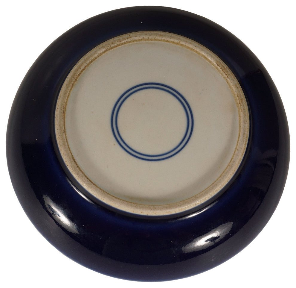 Consigned Vintage Chinese Blue and White Porcelain Dragon Plate