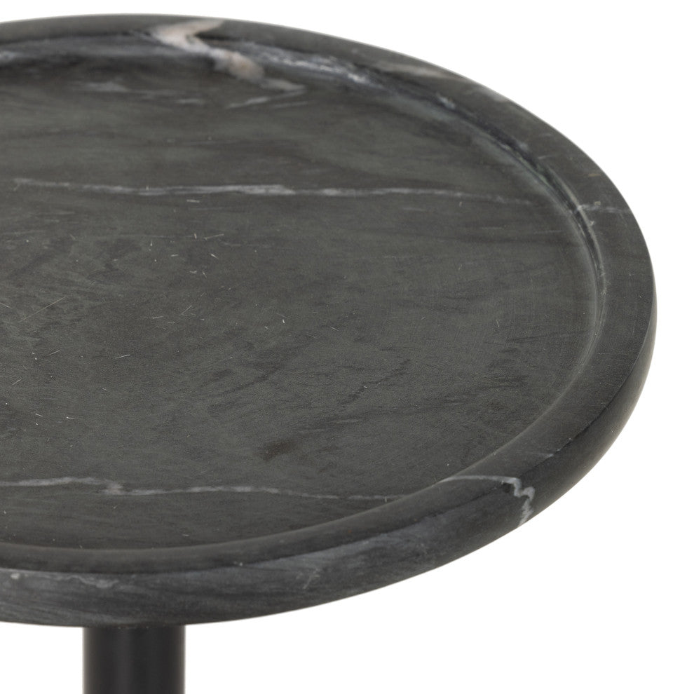 Viola Accent Table-Black Marble