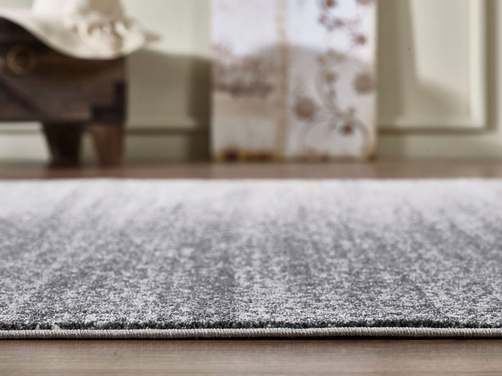 Abani Quartz QRZ130A Shades of Grey Ombre Contemporary Area Rug