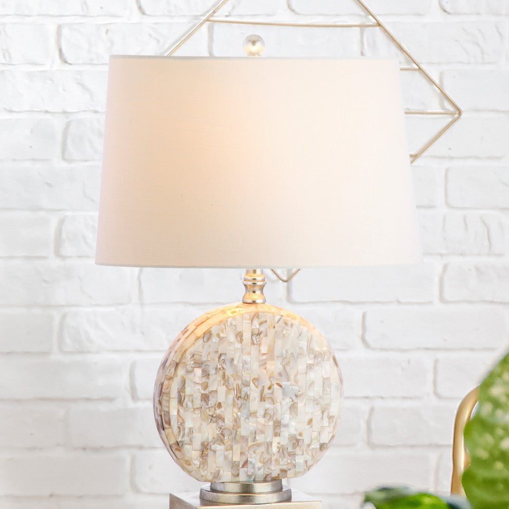 Dennis Seashell LED Table Lamp, Cream, 24"