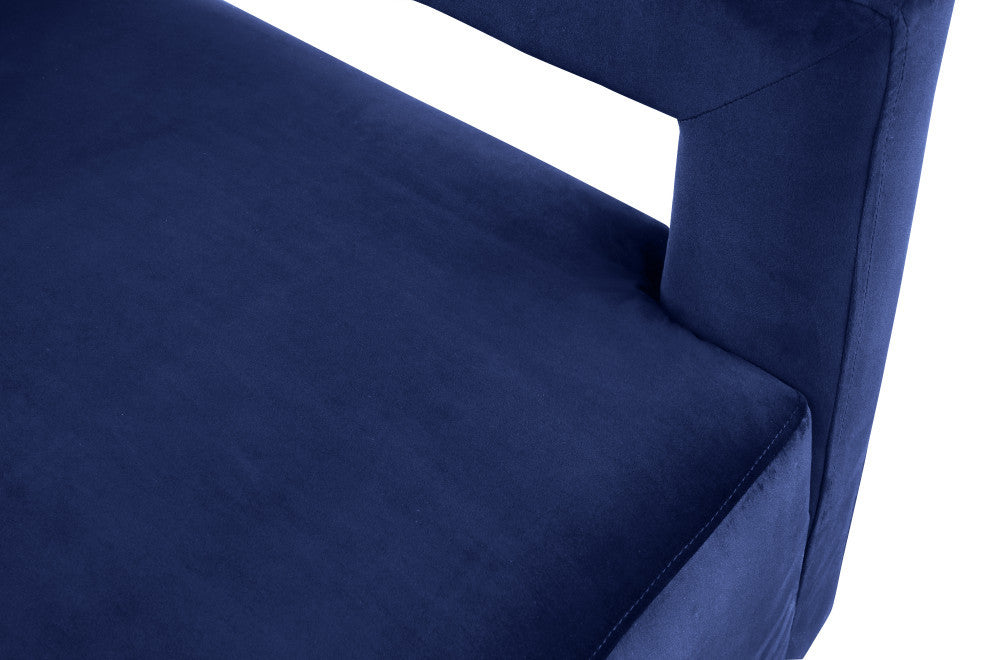 Armani Velvet Upholstered Accent Chair, Navy