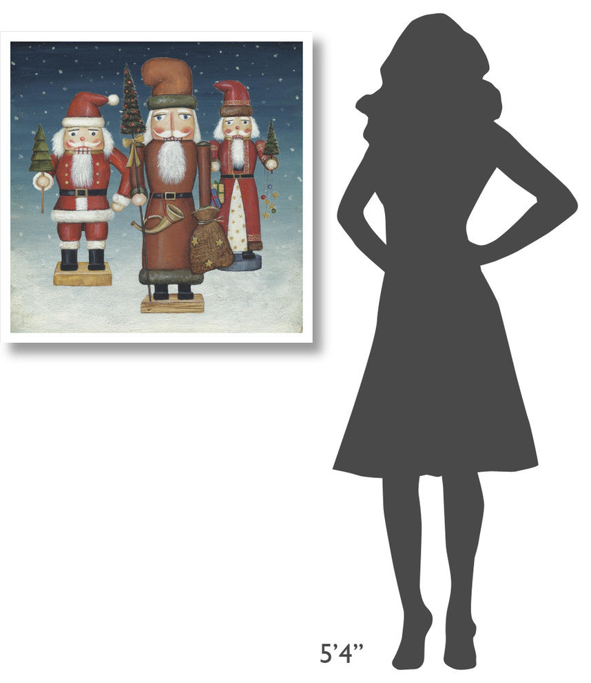 "Santa Nutcrackers Snow" Digital Paper Print by David Carter Brown, 32"x32"