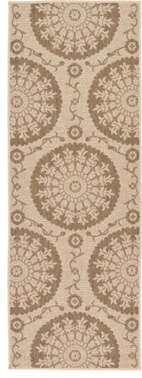 Unique Loom Beige Medallion Outdoor 2'x6' Runner Rug