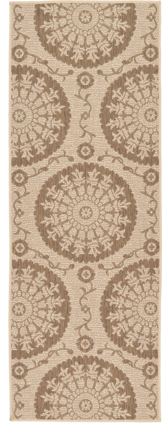 Unique Loom Beige Medallion Outdoor 2'x6' Runner Rug