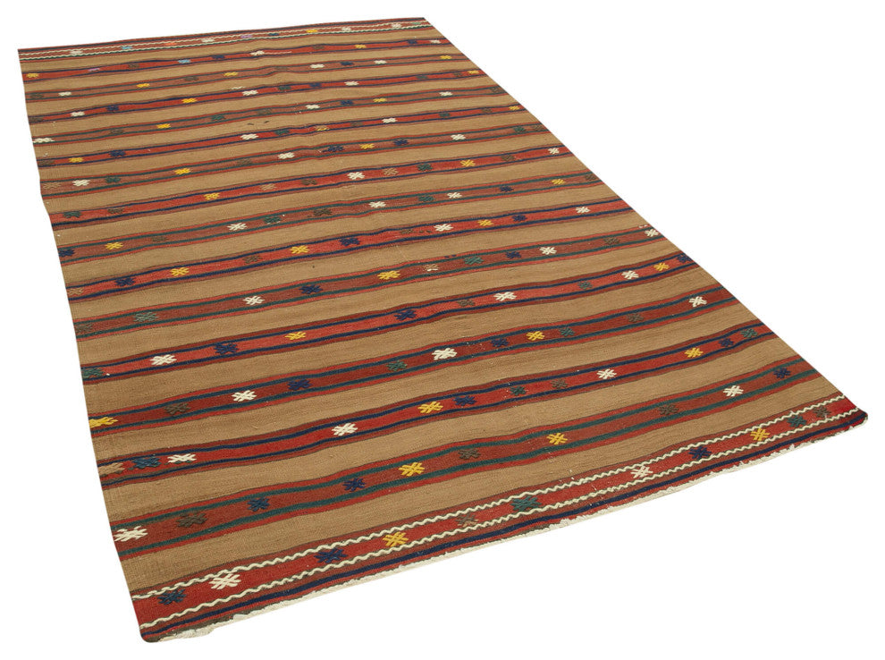 Rug N Carpet - Handwoven Oriental 5' 2'' x 8' 6'' Rustic Kilim Rug