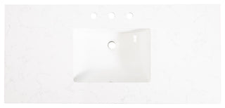 Solid Wood Bathroom Vanity with Quartz Top and cUPC Certified Sink, White, 48 Inch