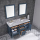 Tahoe Double Vanity Set With Mirrors, Cultured Marble Top, Midnight Blue, 60"