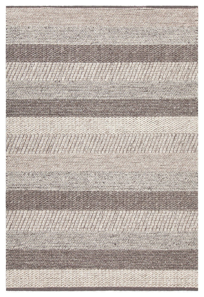 Forstel Handwoven Contemporary Rug, Gray Mix, Rectangular 9''x13''