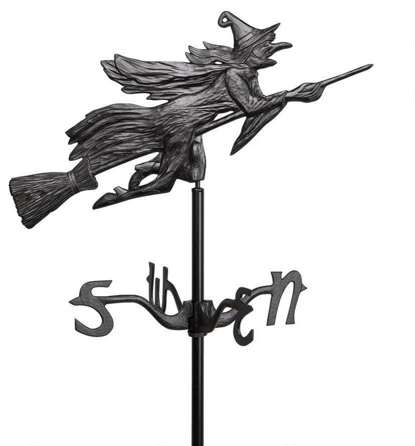 Witch Weathervane Garden Stake