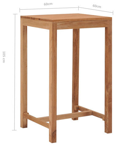 vidaXL Patio Bar Table Outdoor Counter Pub Table for Garden Yard Solid Wood Teak
