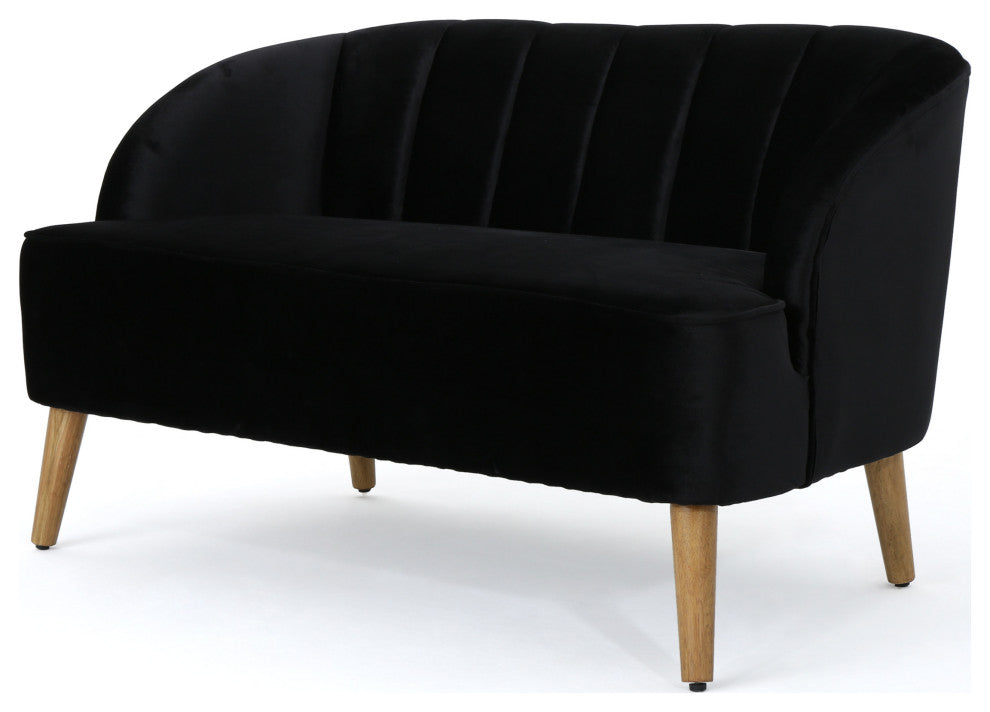 GDF Studio Scarlett Modern New Velvet Sofa, Black