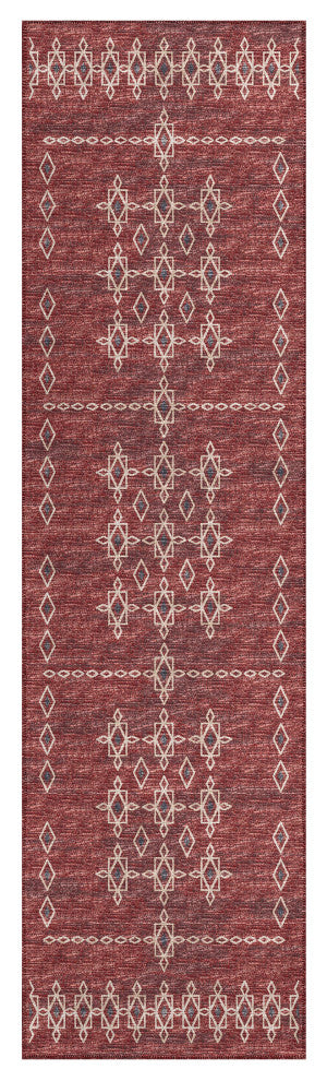 Indoor/Outdoor Sedona SN3 Paprika Machine Washable 2'3" x 12' Runner Rug