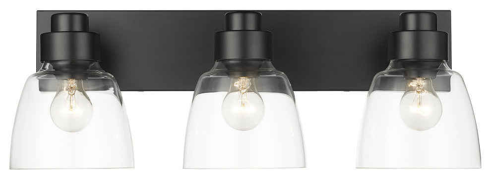 Golden Lighting 0314-BA3 CLR Remy 3 Light 7"W Vanity Light - Pewter