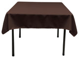 LA Linen Polyester Poplin Square Tablecloth, 52"x52", Brown